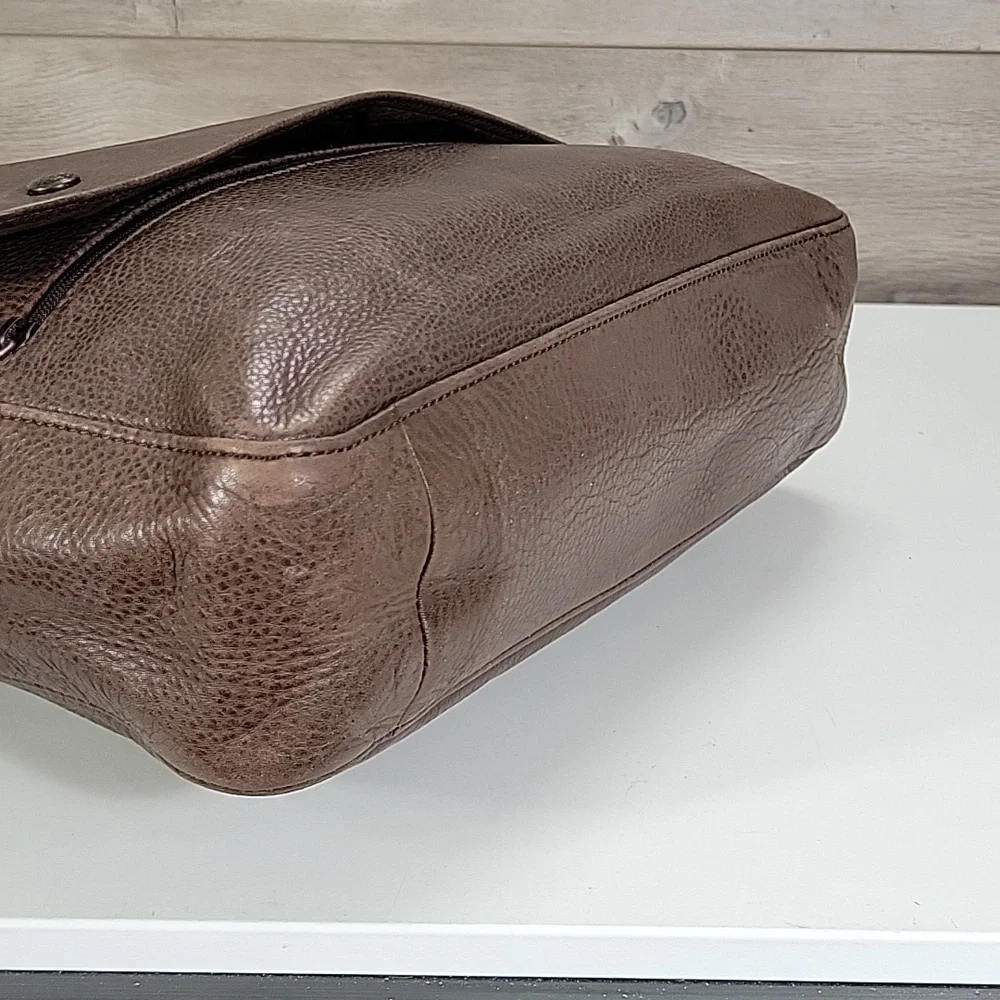 Longchamp Brown Leather Messenger Crossbody Bag